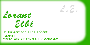 lorant elbl business card